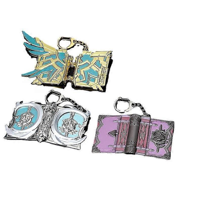 Genshin Impact Catalysts Skyward Atlas The Widsith Cosplay Keychain Pendentif Bijoux Alloy Mora Coin Key Chains Game Toy Prop