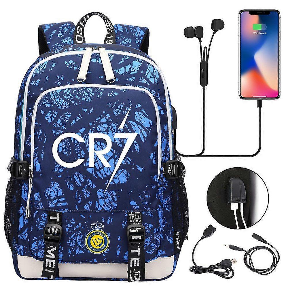 Cr7 Backpack For Teens With Laptop Compartment, Usb Charging Port, Multifunctional Design, Waterproof School Bag With Large Capacity - Perfect Daypack