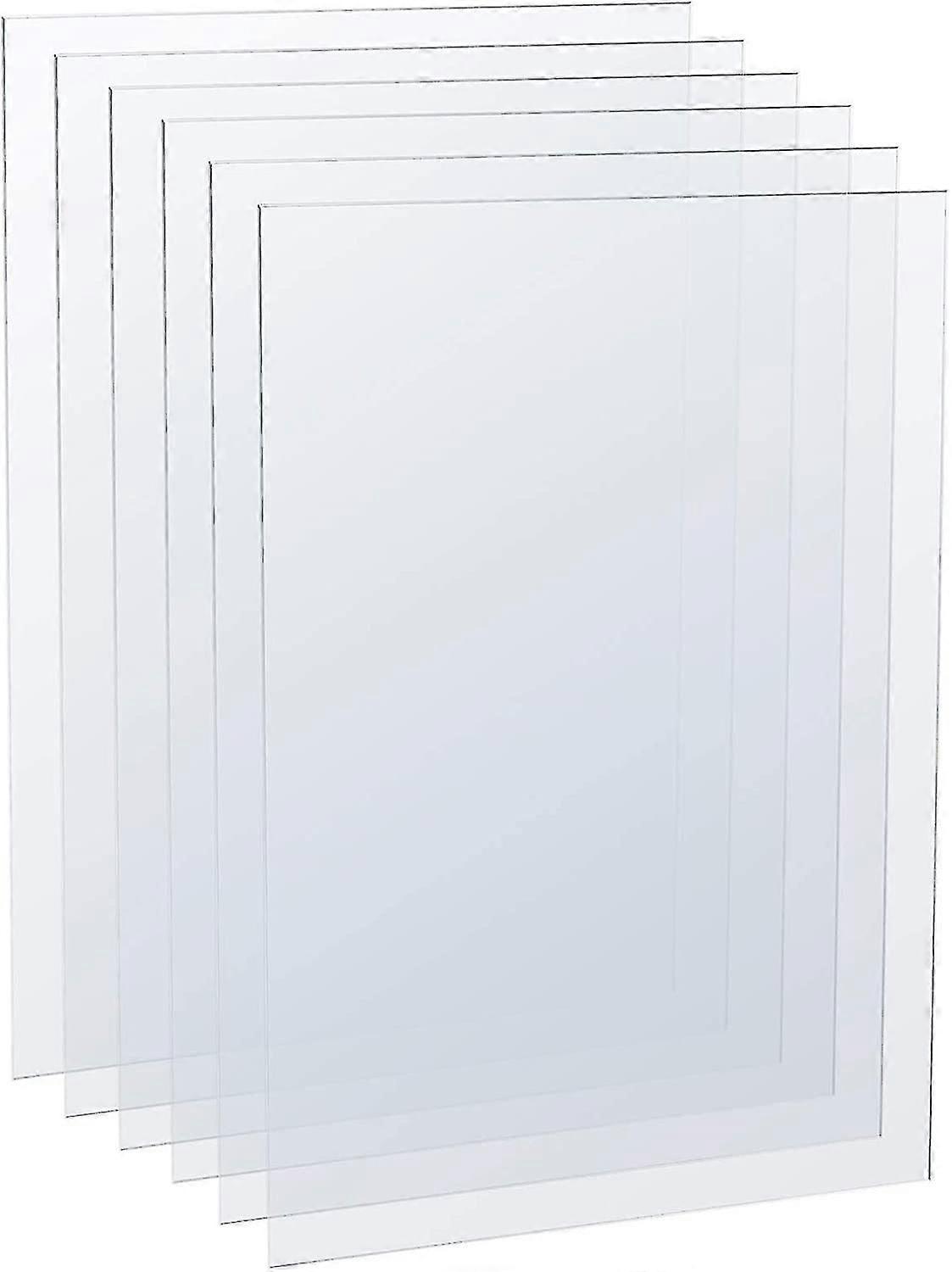 6 Pcs Clear Acrylic Sheets, Plastic Perspex Sheets, Transparent Plexiglass Panels Boards Sheets for Picture Frame Glass Replacement, Display Projects