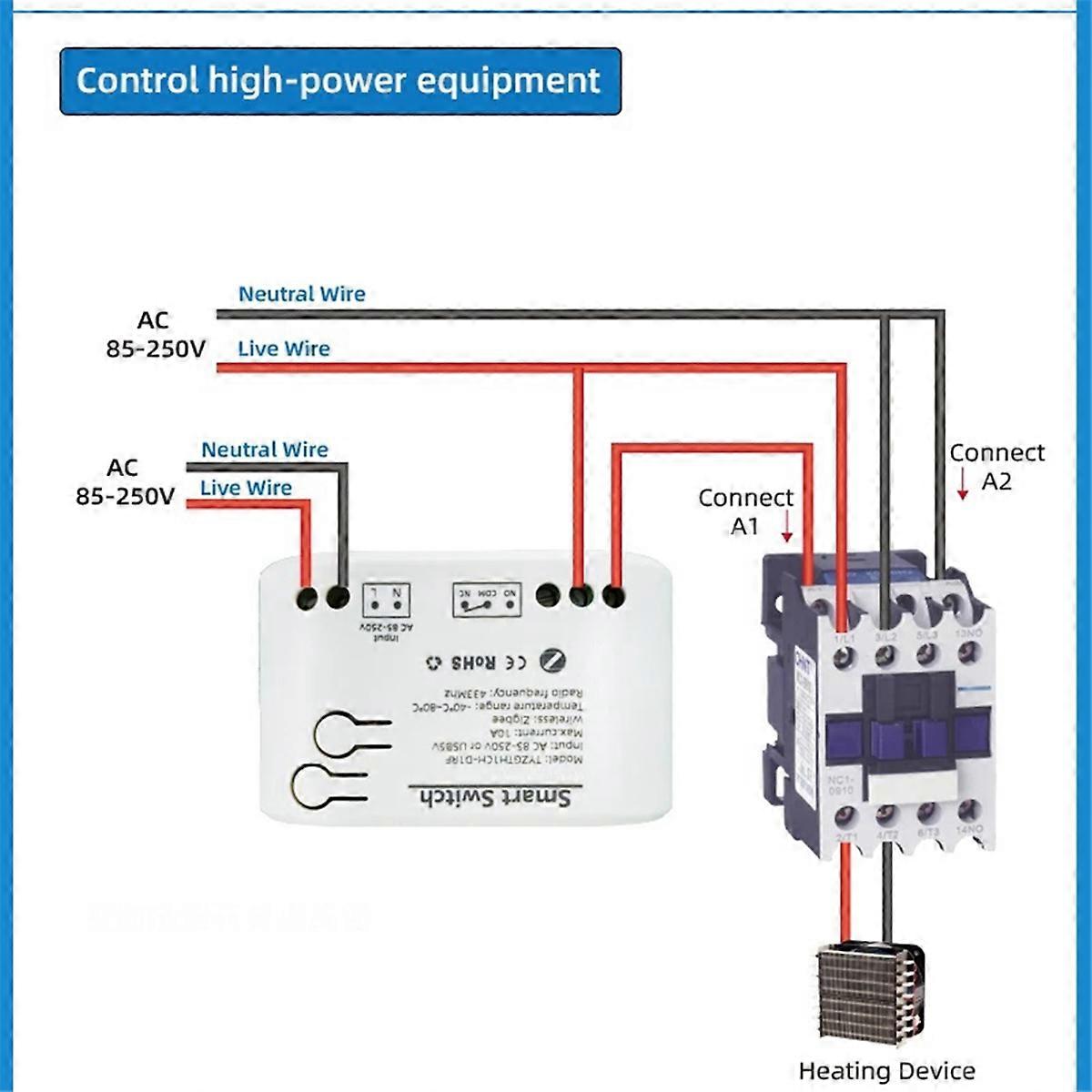 2Pc Tuya Smart Zigbee Switch with Temperature Sensor Passive Dry Contact Zigbee Relay Work with Hom