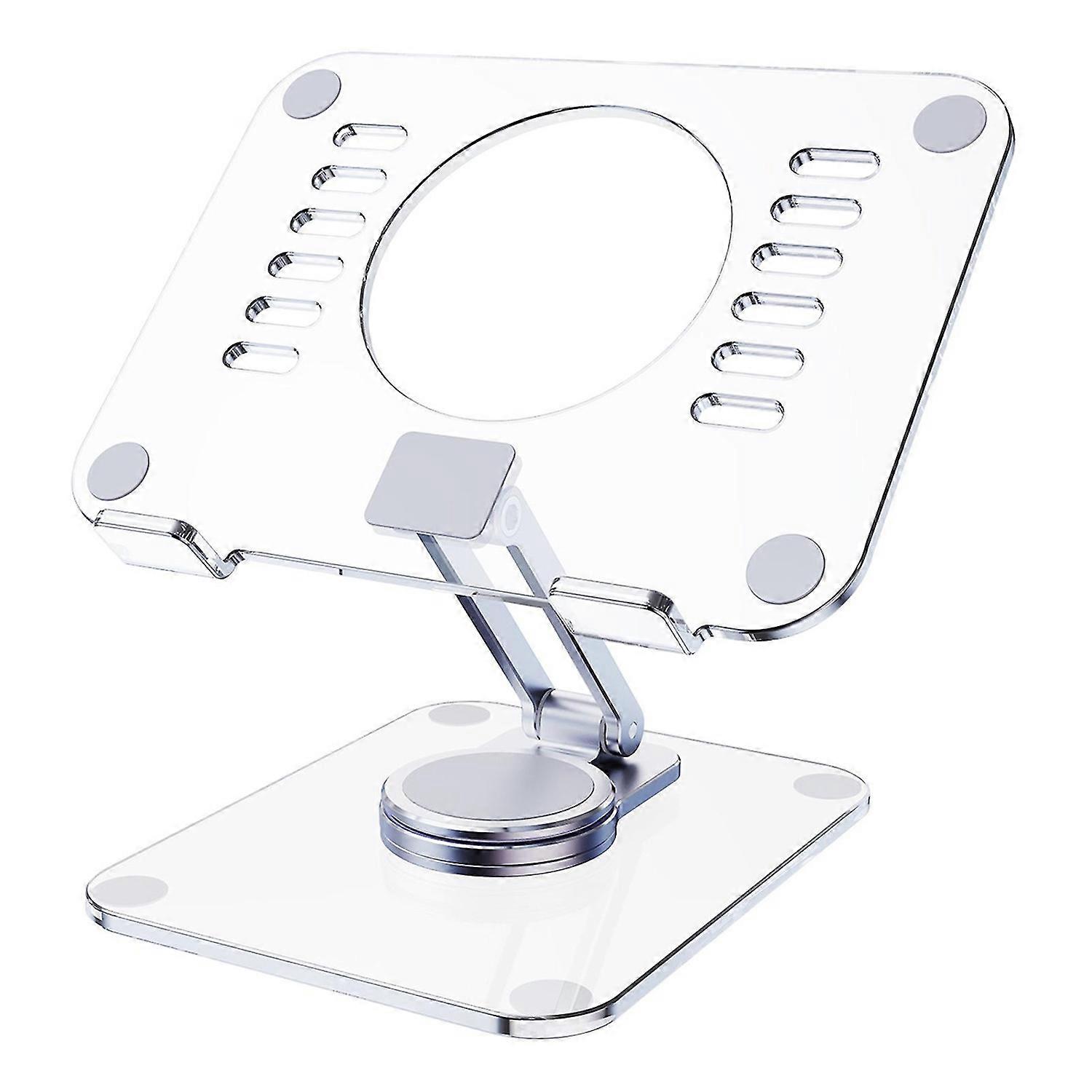 Rotating Laptop Stand Non-slip Transparent Acrylic Heightening Bracket for MacBook Tablet Mobile Pho