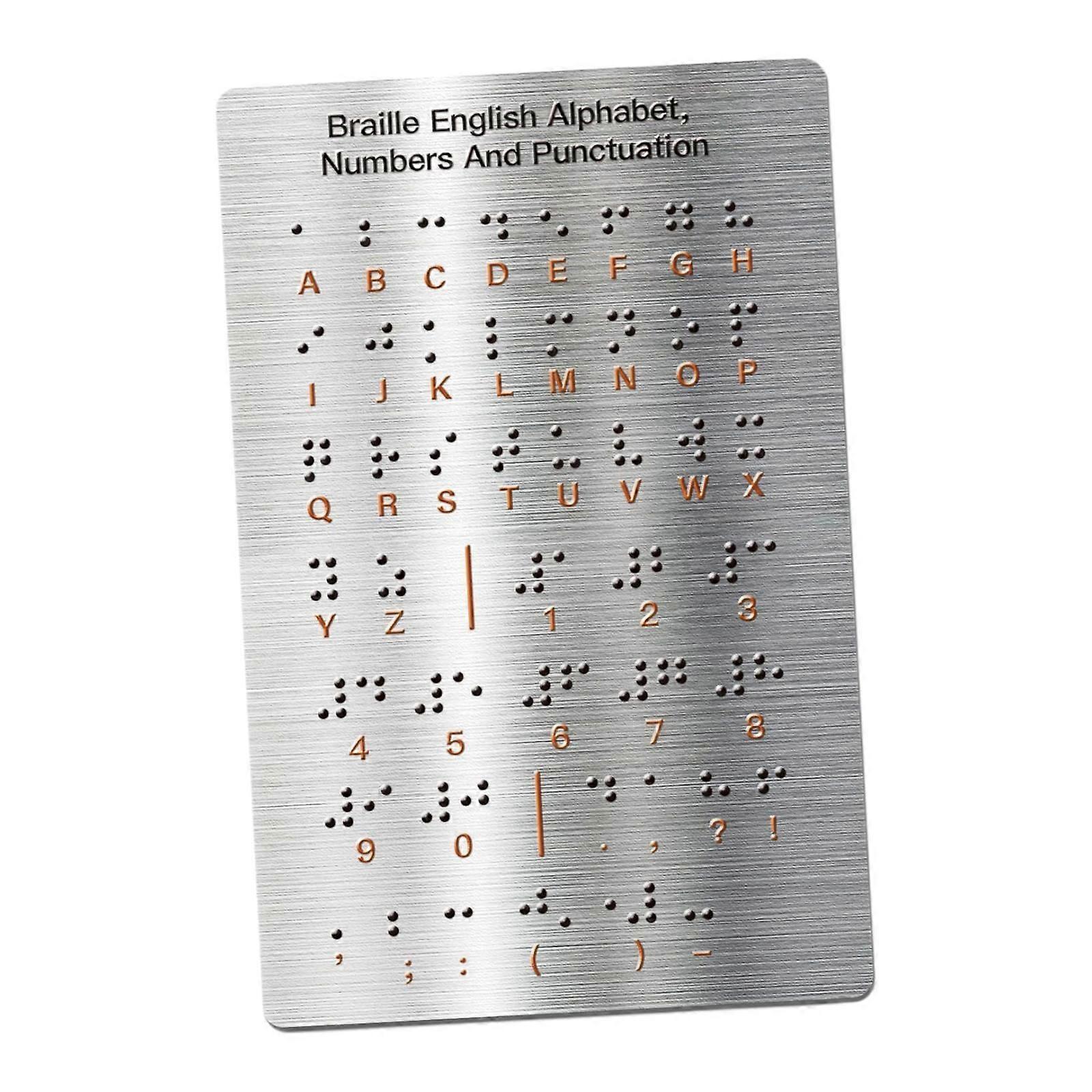 Braille Alphabet Board Numbers Lightweight with Raised Dots for Adults Blind