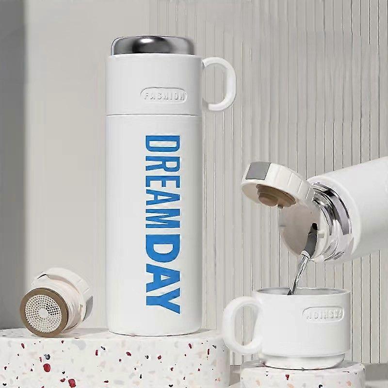 17oz/500ml Insulated Water Bottles,316 Stainless Steel Leakproof Thermos BPA Free-White