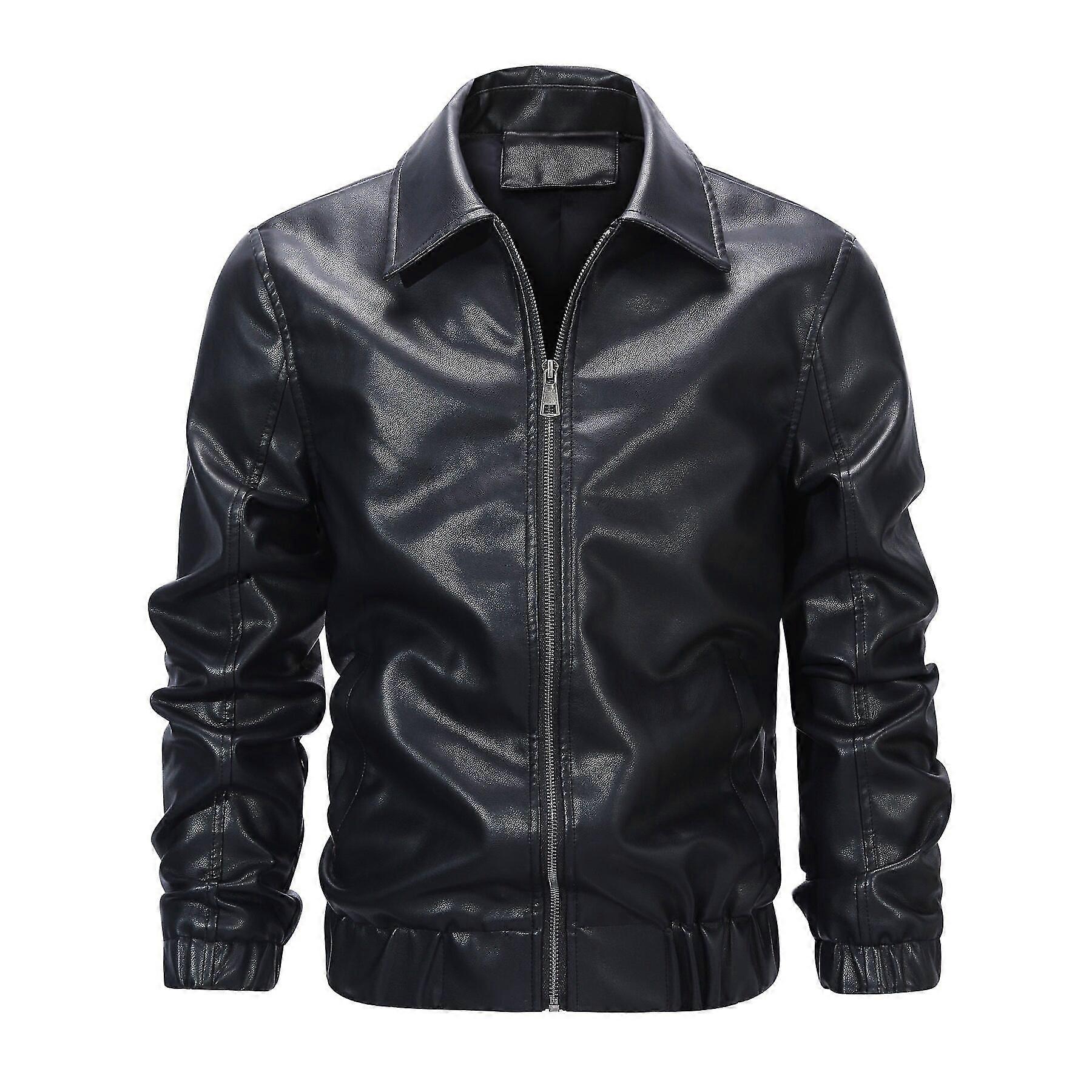 מעיל עור עמיד למים לאופנוע לגברים דש לגברים