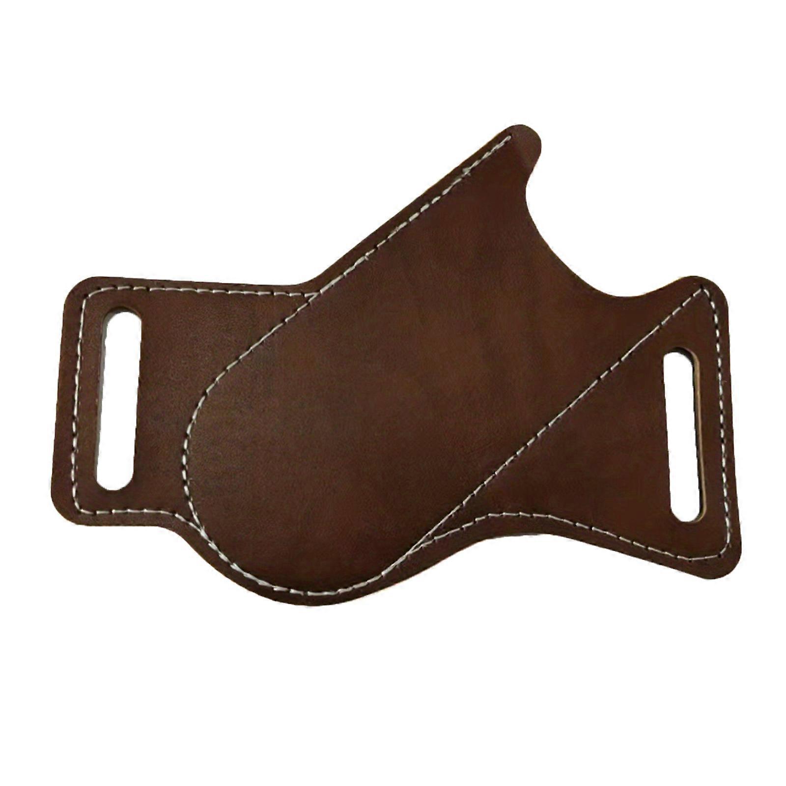 Hopfällbar skärbältesväska Lätt PU-läder Verktygspåse Slida Multiverktygsbältesficka Organizer för utomhuscamping Mörkbrun