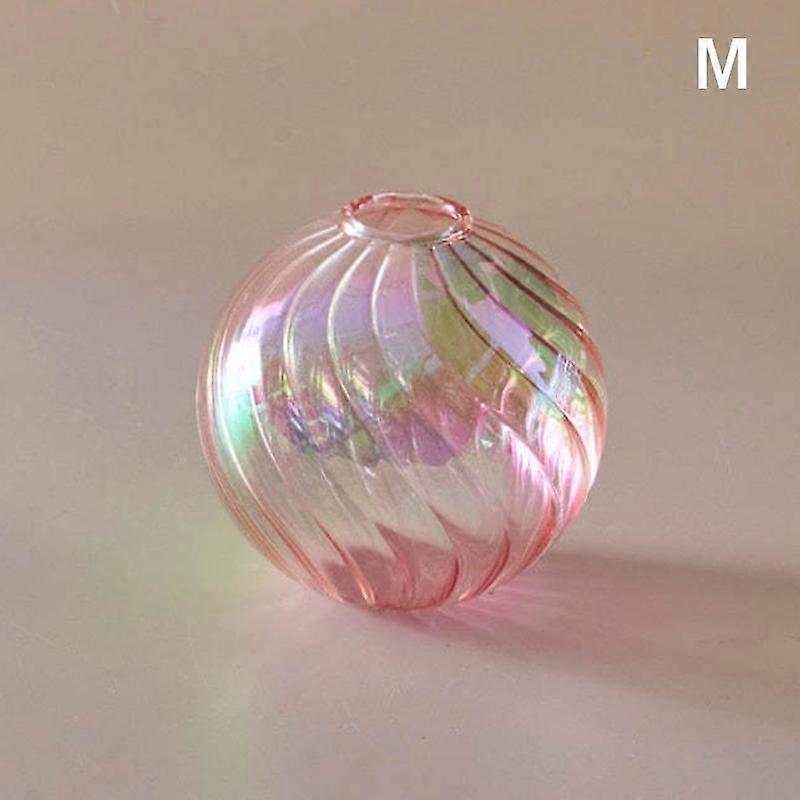 Tabletop Plants Vases Colorful Round Ball Vase Clear Glass Vase Iridescent Ball Vases Home Decor