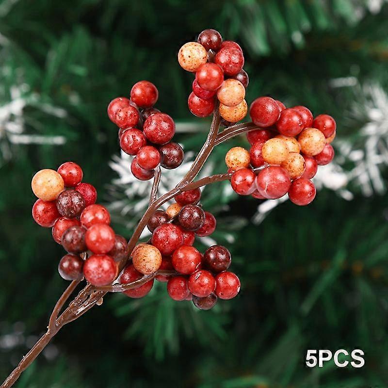 5PC Party Festival Simulated Berry Artificial Plant Foam Beans Christmas Berries Branches