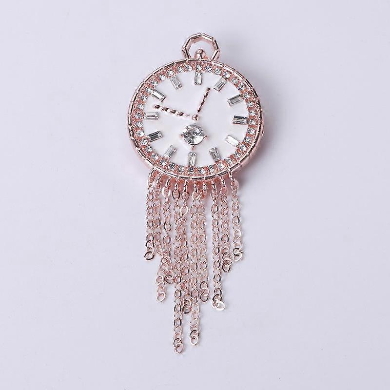 Creative Fringed Clock Brooch, Fashion Ins Trendy Personalized Drip Diamond Corsage, Clothing Pin