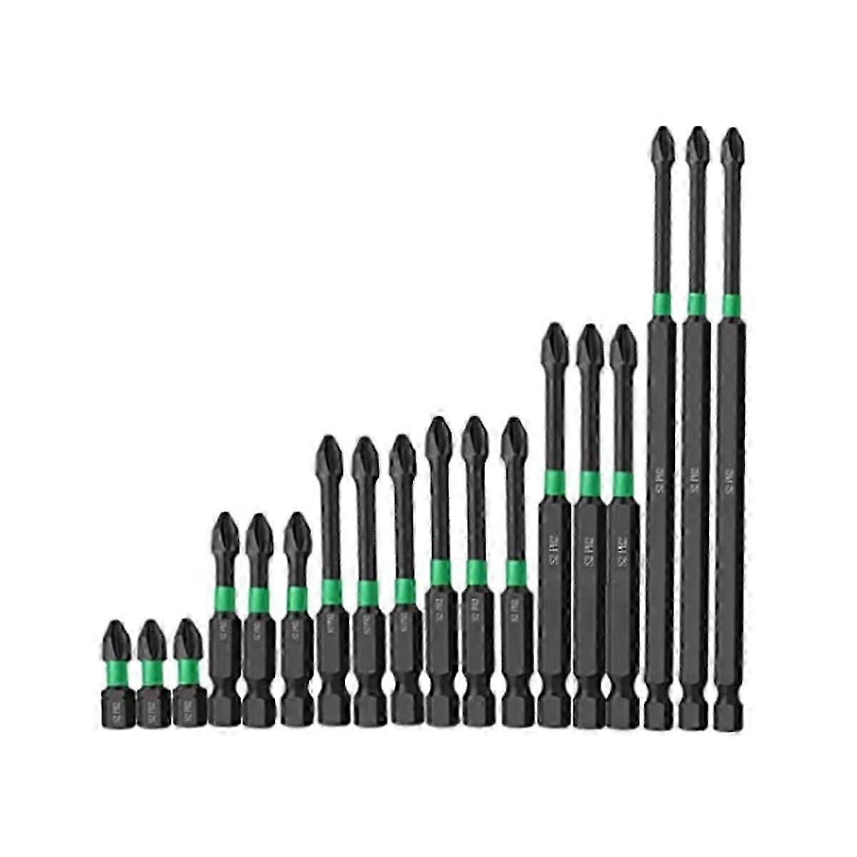 Magnetic Screwdriver Bit Set, 18Pcs Magnetic Head Bits, Steel Screwdriver Bit for Power Screwdriver Impact Drill DS