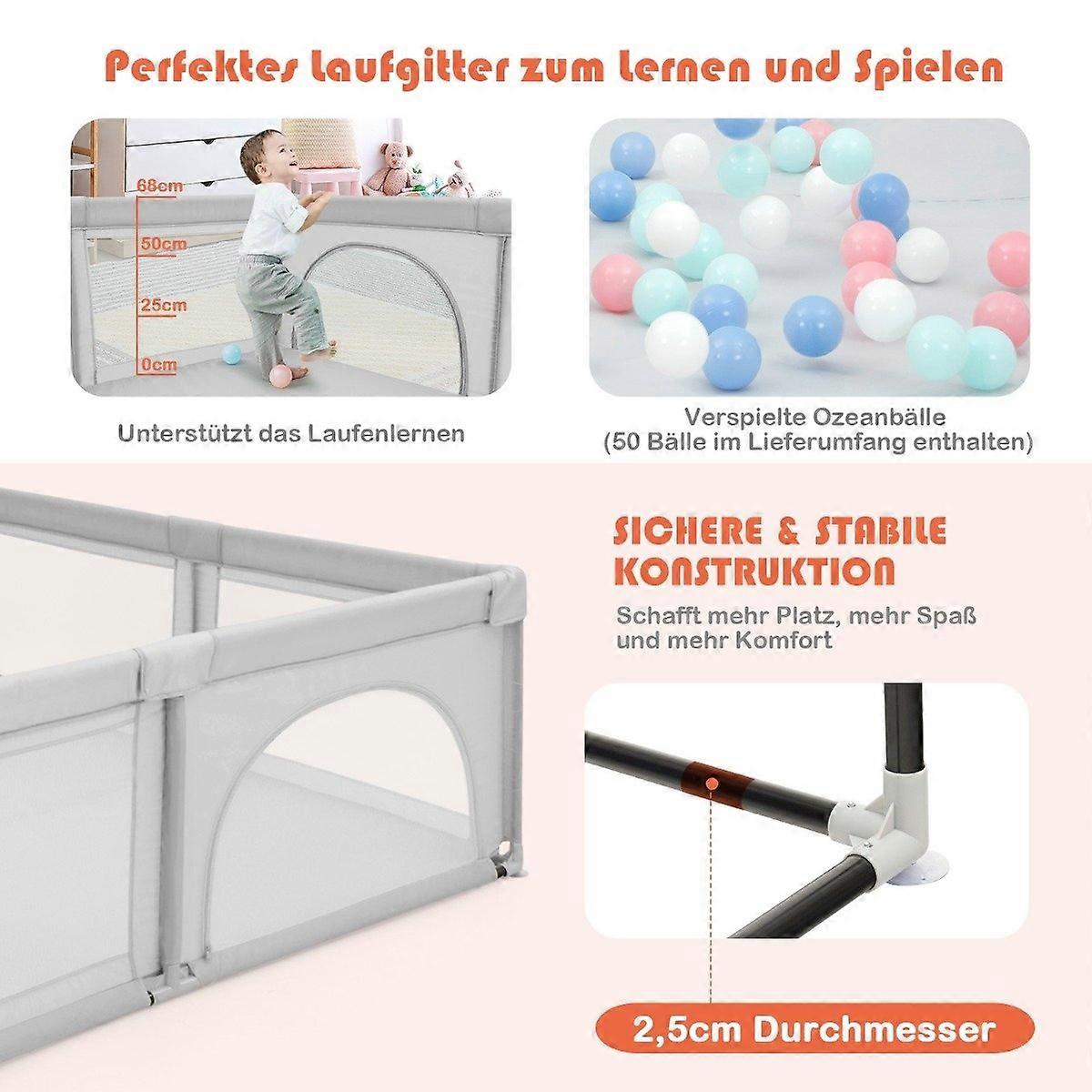 婴儿和幼儿围栏帐篷 2 门 Playpen 灰色