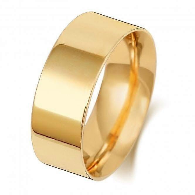 Wedding Band 9K Flat Court 8mm-1.5 Wedding Ring W128M
