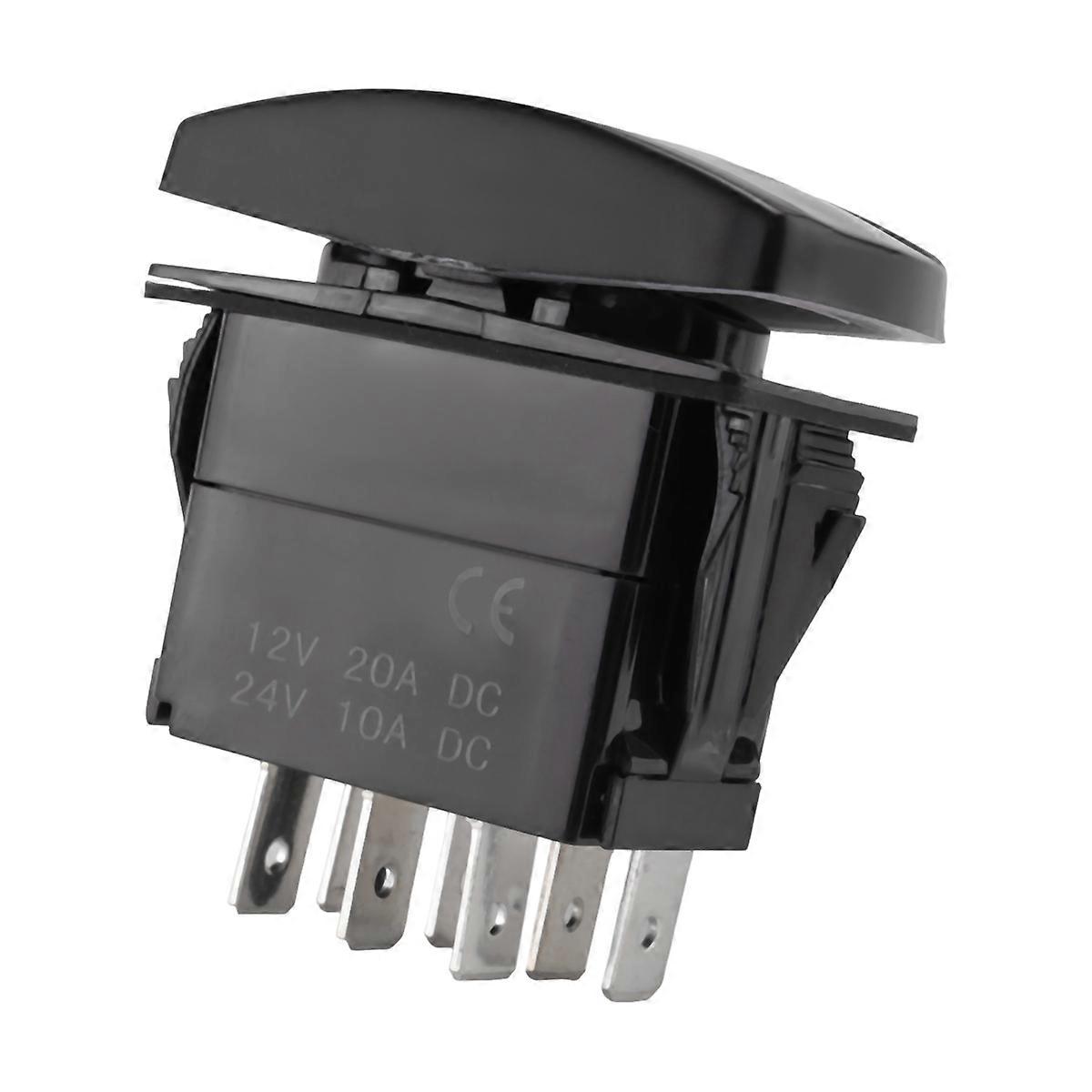 7Pin Laser Momentary Rocker Switch 12V ON-OFF-ON LED Light green