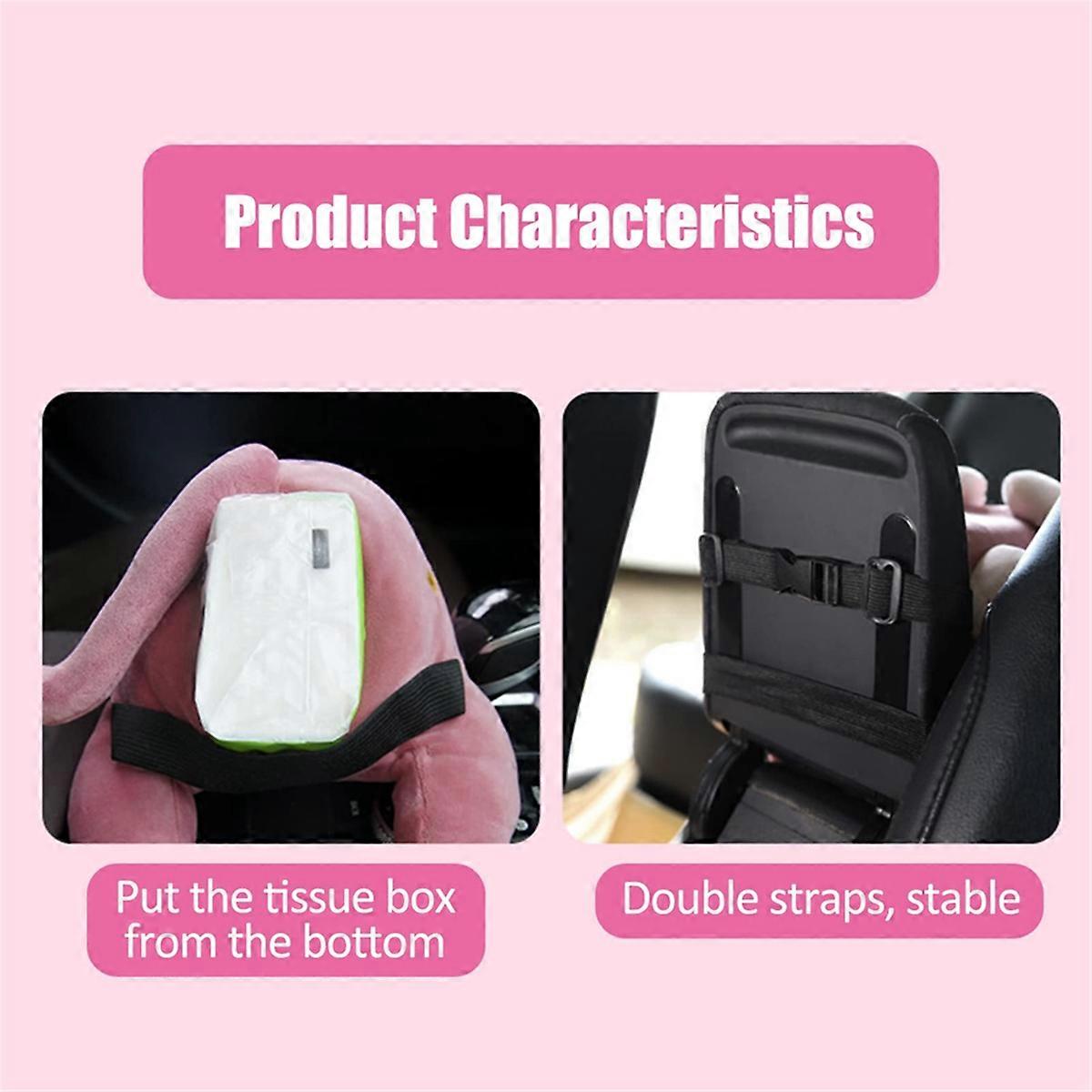Car Tissue Box Bin 2-in-1 Cute Car Paper Box