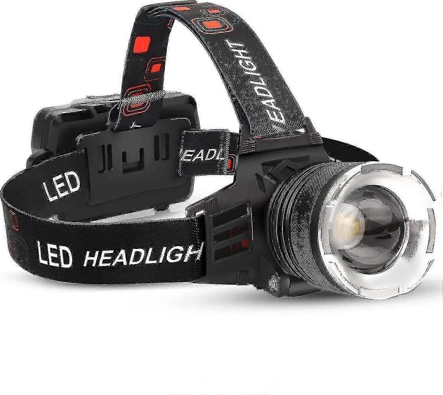 Led Rechargeable Headlamp, 90000 Lumens Super Bright With 5 Modes And Ipx6 Level Waterproof Usb Rechargeable Headlamp, 90 Adjustable, Suitable For Out