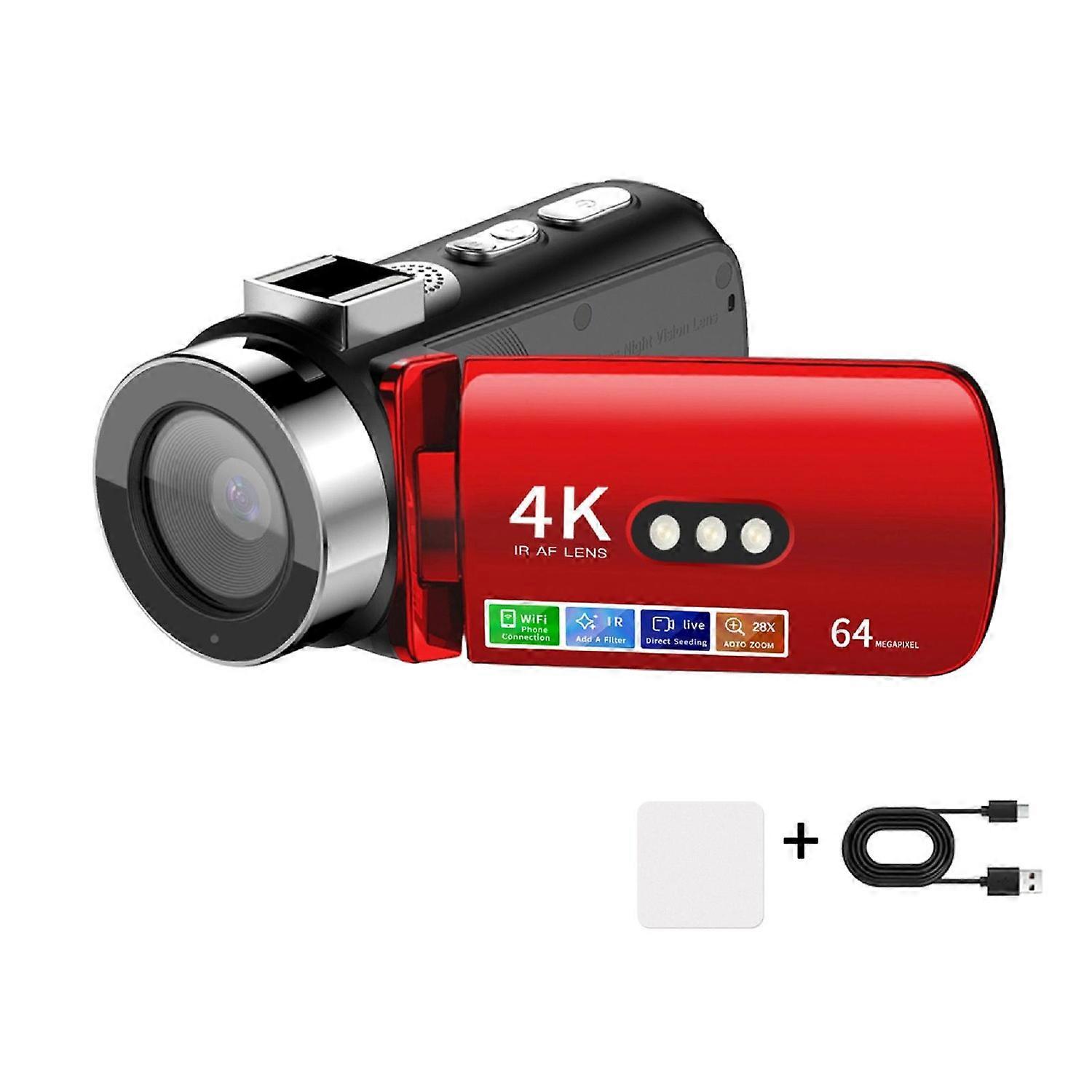WiFi HD 4K Night Vision Digital Camera Red