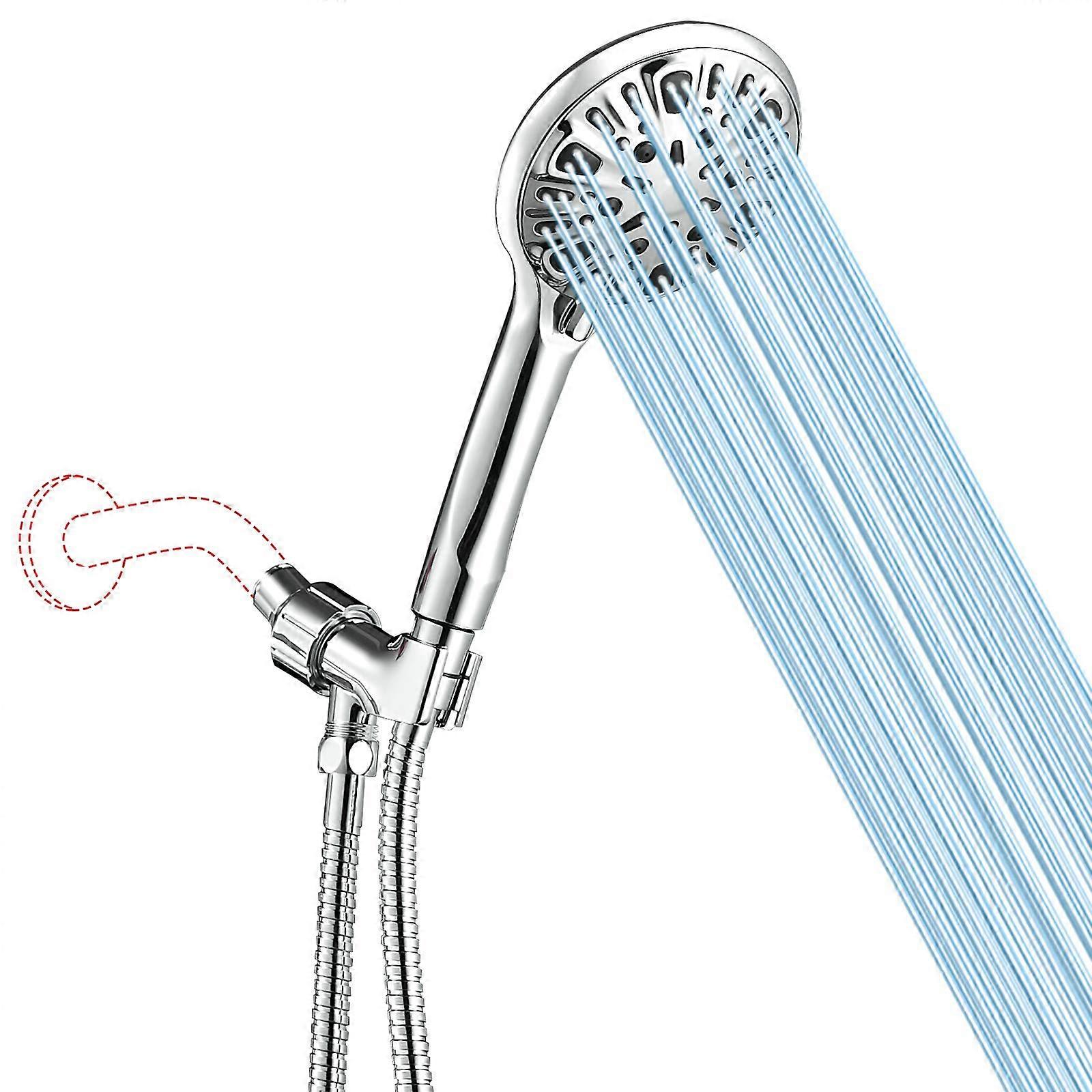 High Pressure Shower Head for Personal Cleansing 4 Inch Face, Adjustable Spray Settings, Durable Chrome Finish
