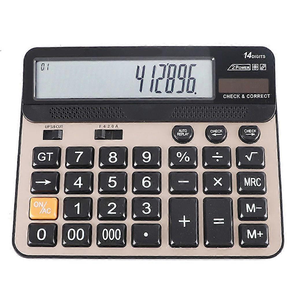 LCD Display and Sensitive Button Desktop Calculator 14 Digit with Large 2 Power