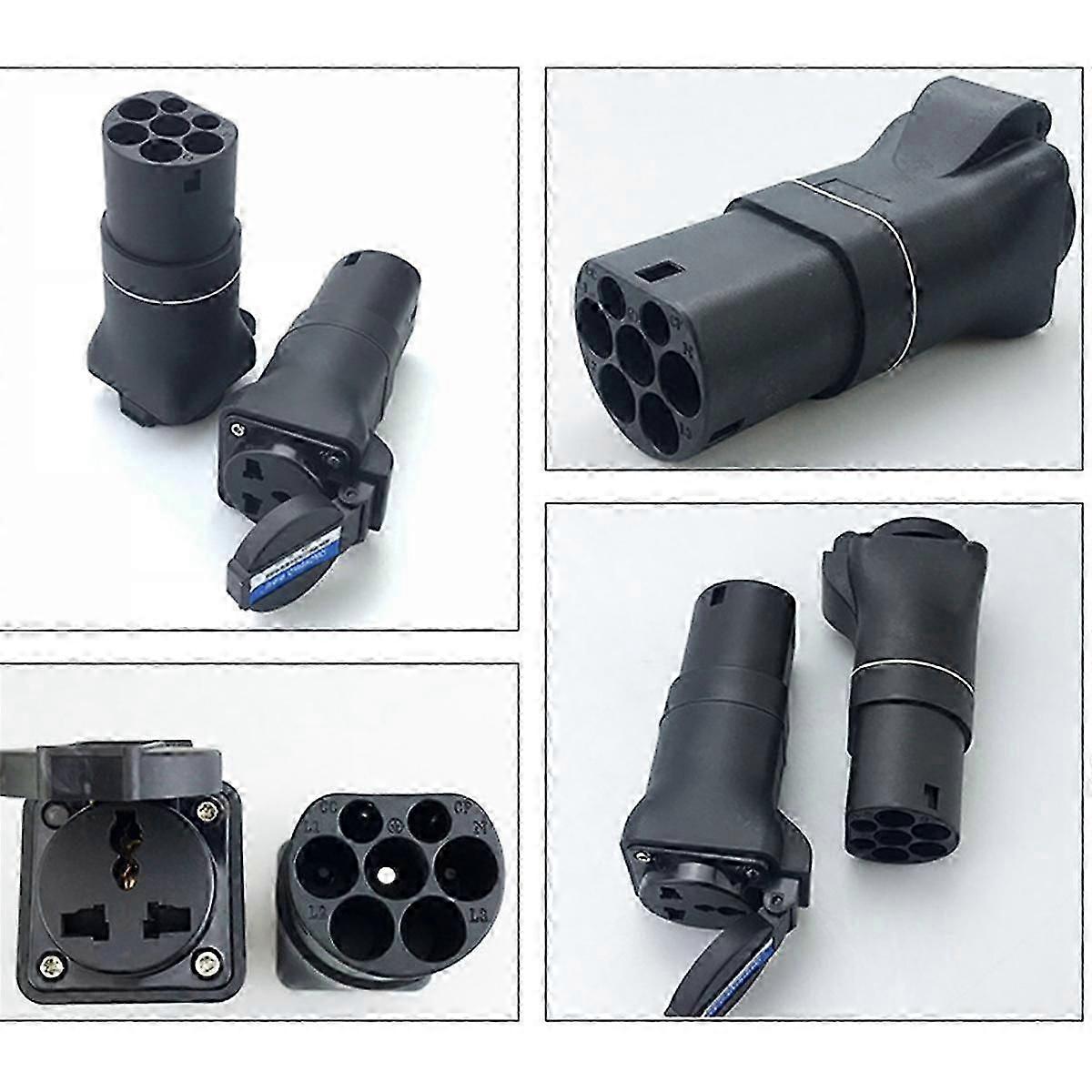 suitable for 16A Electric Vehicle EVSE Adapter Portable EV Plug Type 2 to 2 Pin Socket,EU Plug-YI  WU  CHUN  HUI