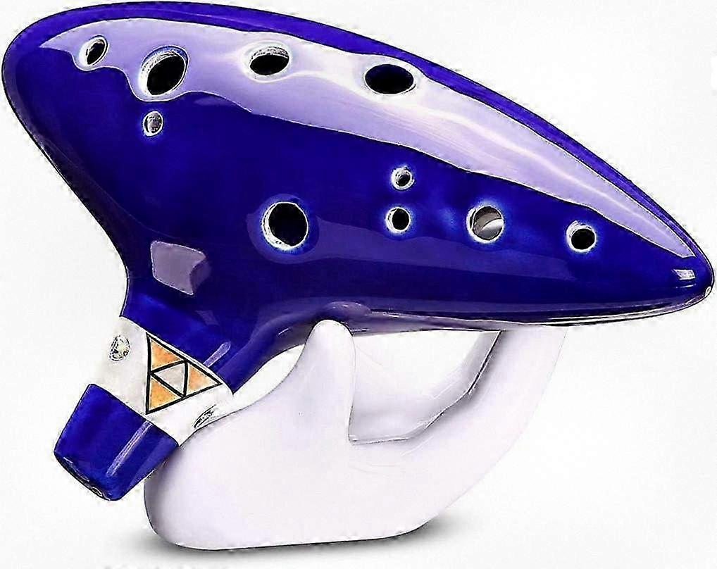 12-Hole Alto C Ocarina Inspired by Fantasy Game, Includes Stand, Music Book & Neck String, Ceramic Flute Instrument