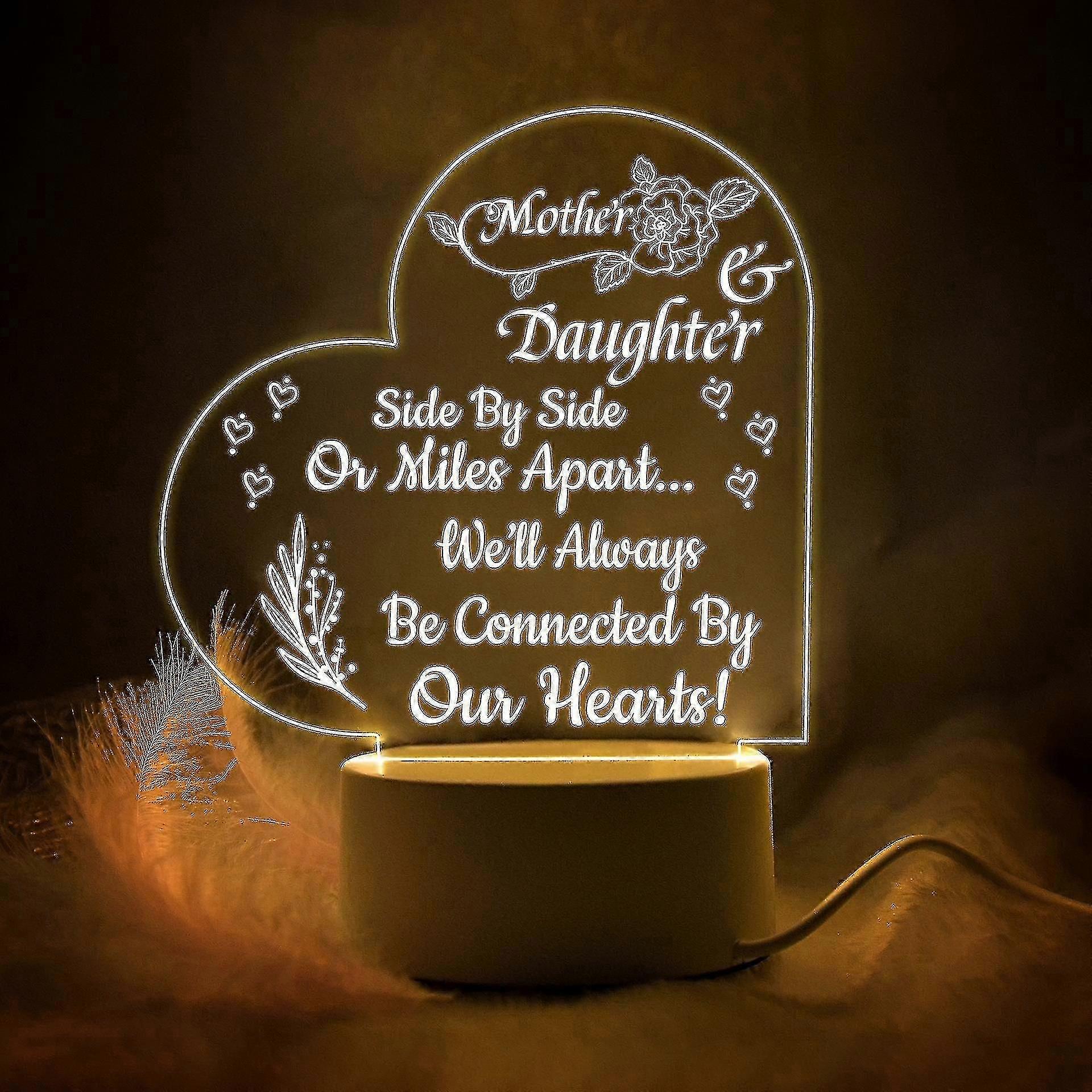 Mamele Ziua Cadouri ziua de nastere Cadouri pentru mama acrilic USB low power gravate lumina de noapte