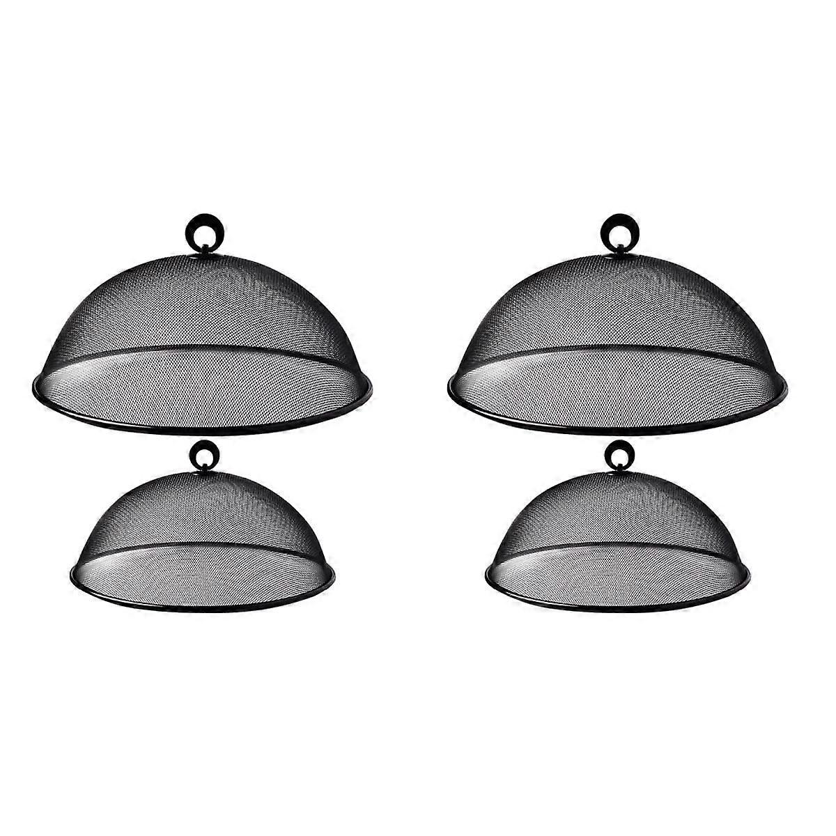 Mesh Food Cover, 4-Pack Stainless Steel Food Tent, Large 13.7 Inch & 11.8 Inch Metal Mesh Covers for Indoor Outdoor Use