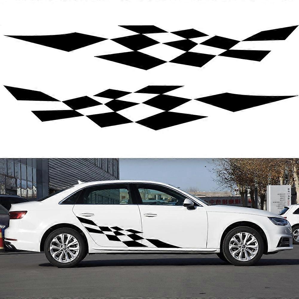 2 PCS/Set D-943 Checkered Flag Pattern Car Modified Decorative Sticker