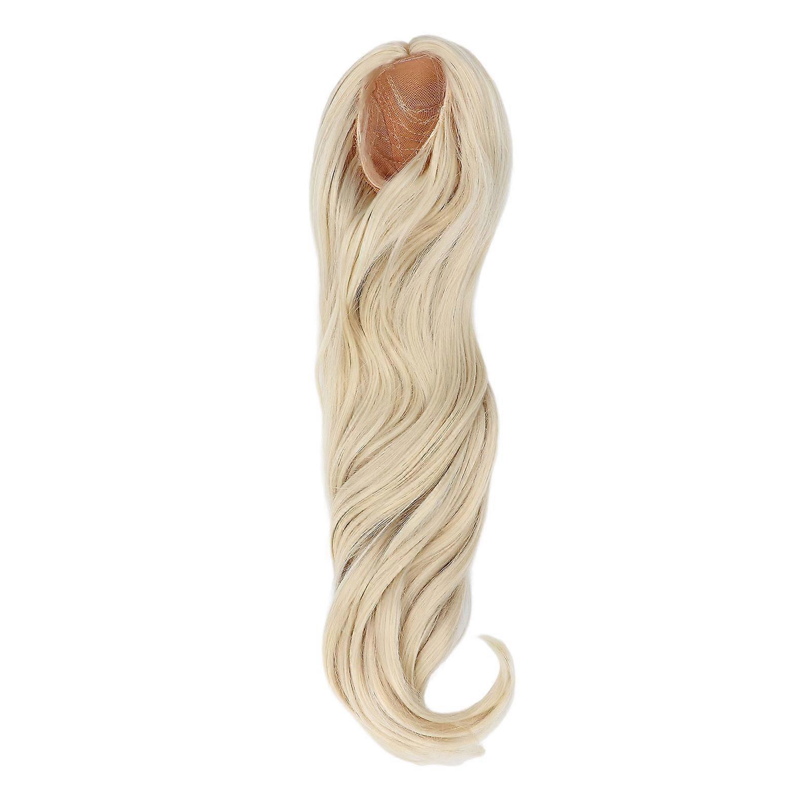 Perruque de poupée longue et bouclée en soie douce, toucher confortable, cheveux articulés 1/3 pour tour de tête de 22 à 23 cm, couleur or lait