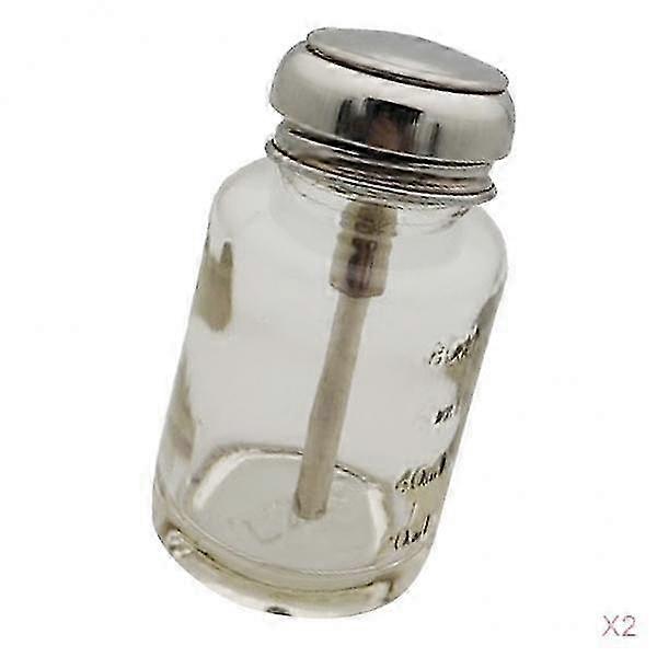 2pcs 80ml Refillable Press-Type Empty Bottles for Alcohol Acetone Dispenser Storage