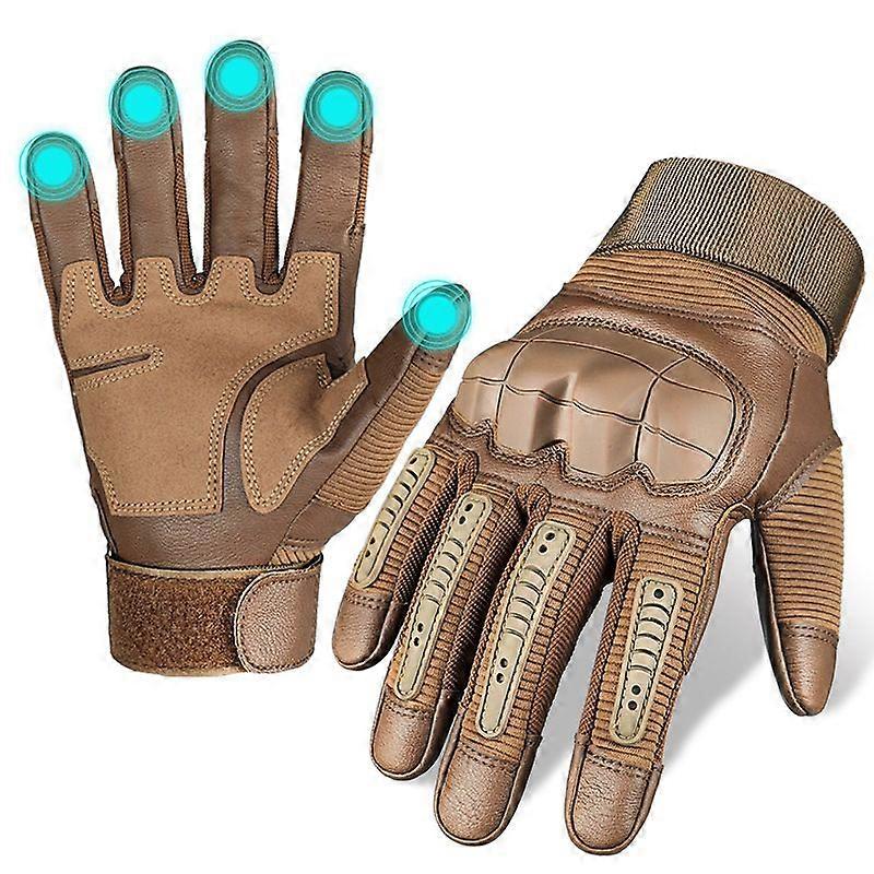 Men's Motorcycle Gloves Touch Screen Gloves, Brown