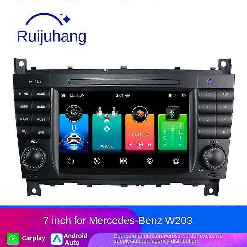 Specifically designed for Benz W203, 7-inch IPS HD wireless Carplay compatible Android navigation system.