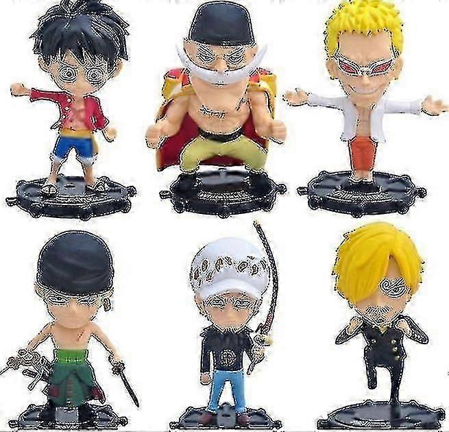 סט של 6 צעצועי דמות חתיכה אחת אנימה דמות פעולה דגם מתנות פסלוני אספנות לילדים 9 ס"מ db