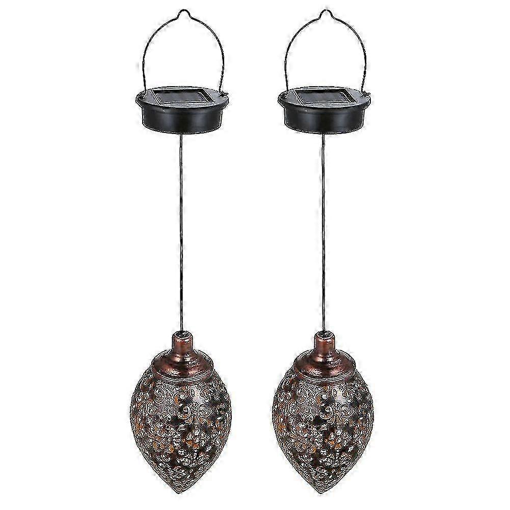 2 Pack Solar Powered Garden Lanterns for Outdoor Lighting
