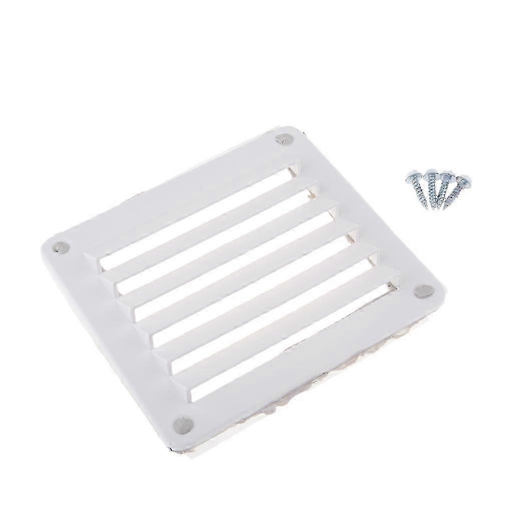 White Rectangular Louvered Vent Plastic Wall Ventilation 5.6x5" Edition d