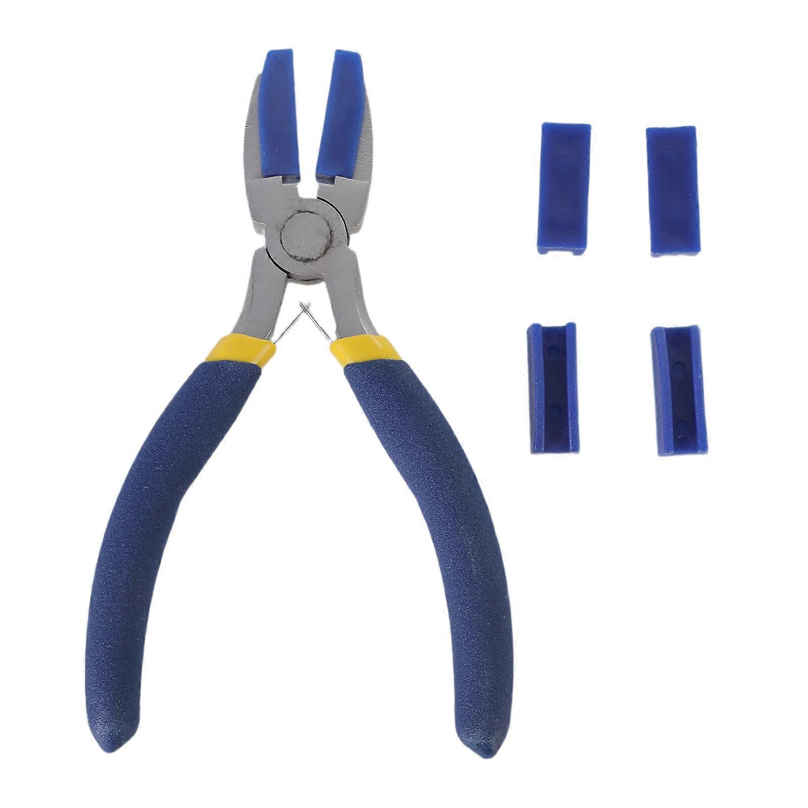 Flat Nose Pliers with Plastic Tip and 2Pairs Additional for Secure Grip In Electronics and Crafts