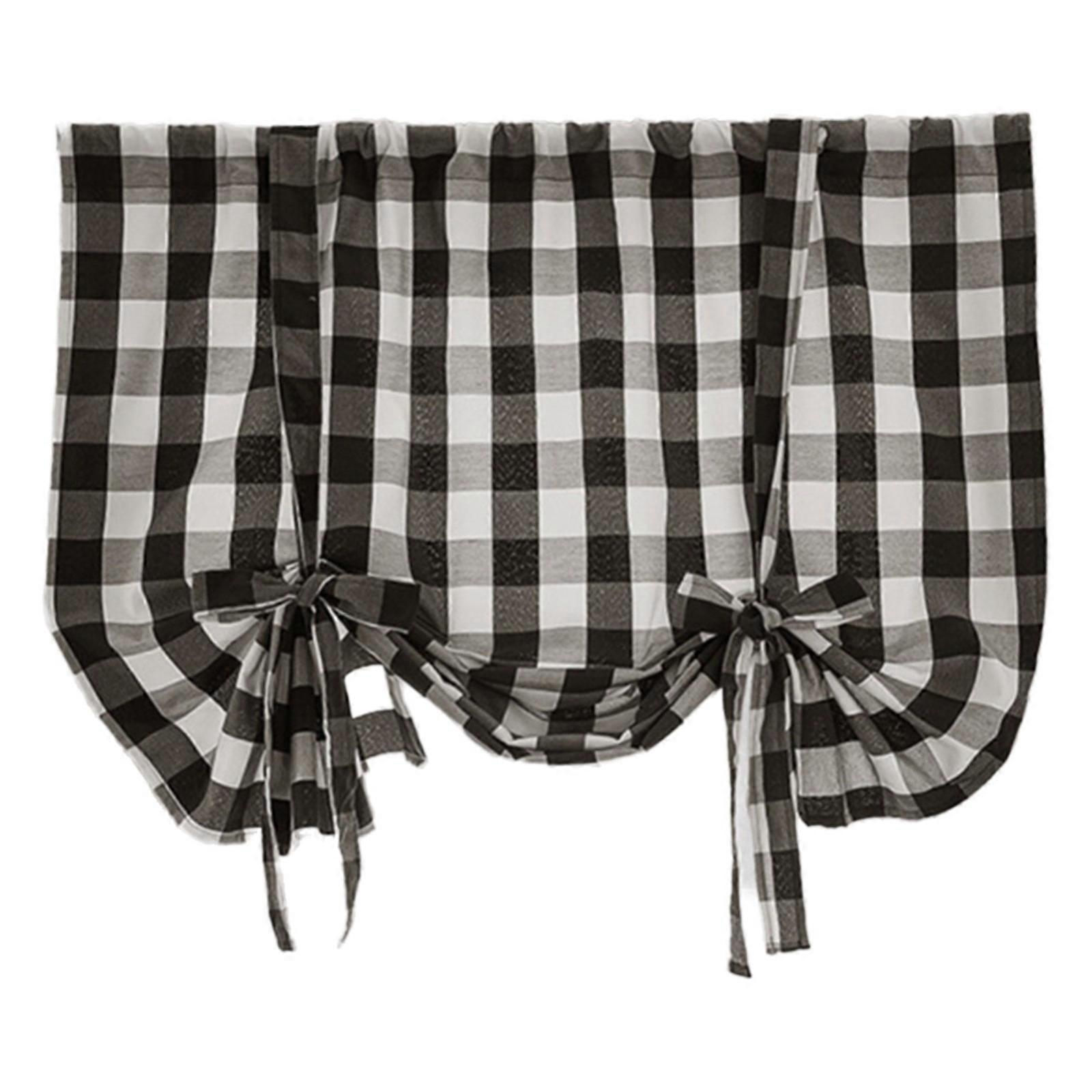 Check Up Curtains Farmhouse Thermal Insulated Window Adjustable Balloon Curtain For Small Window Farmhouse Window Curtain Tie Up