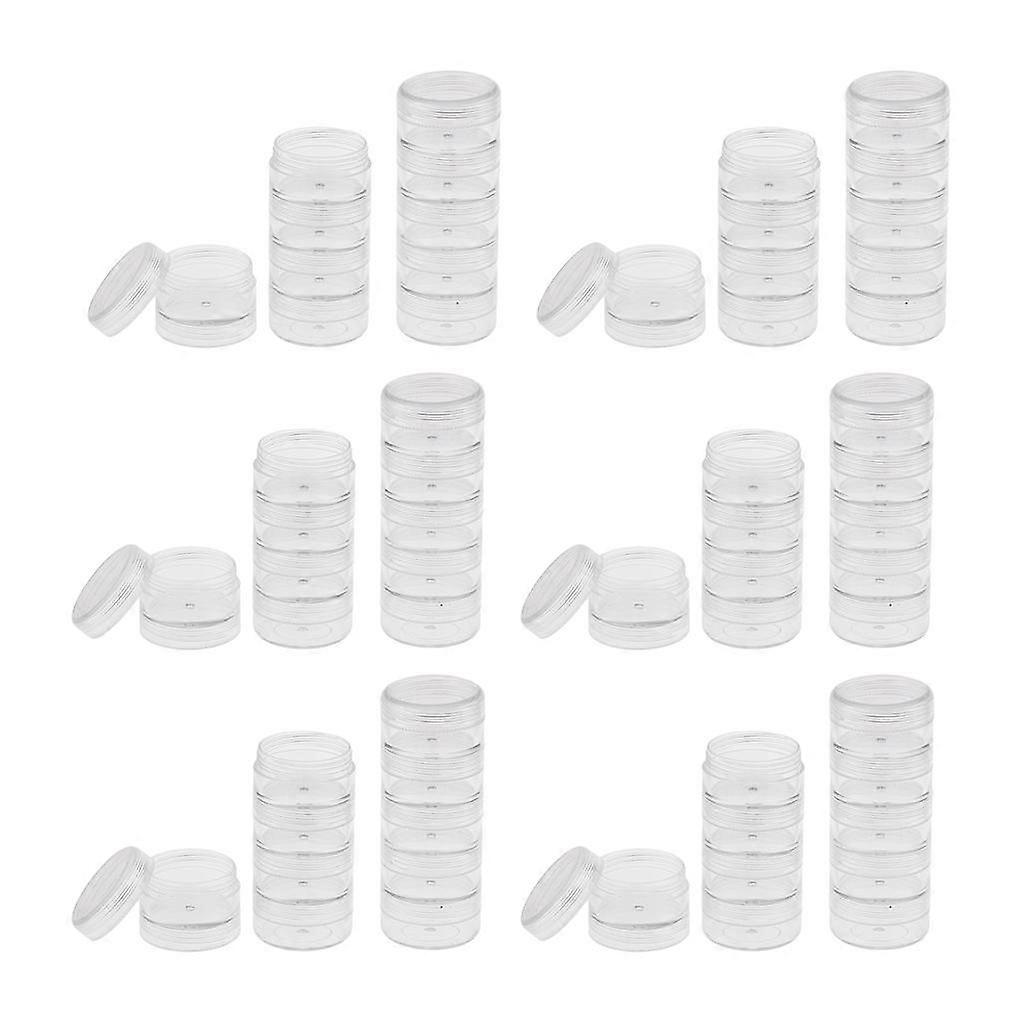 12Pcs Round Plastic Stackable Box Jar Makeup Organizer Diamond