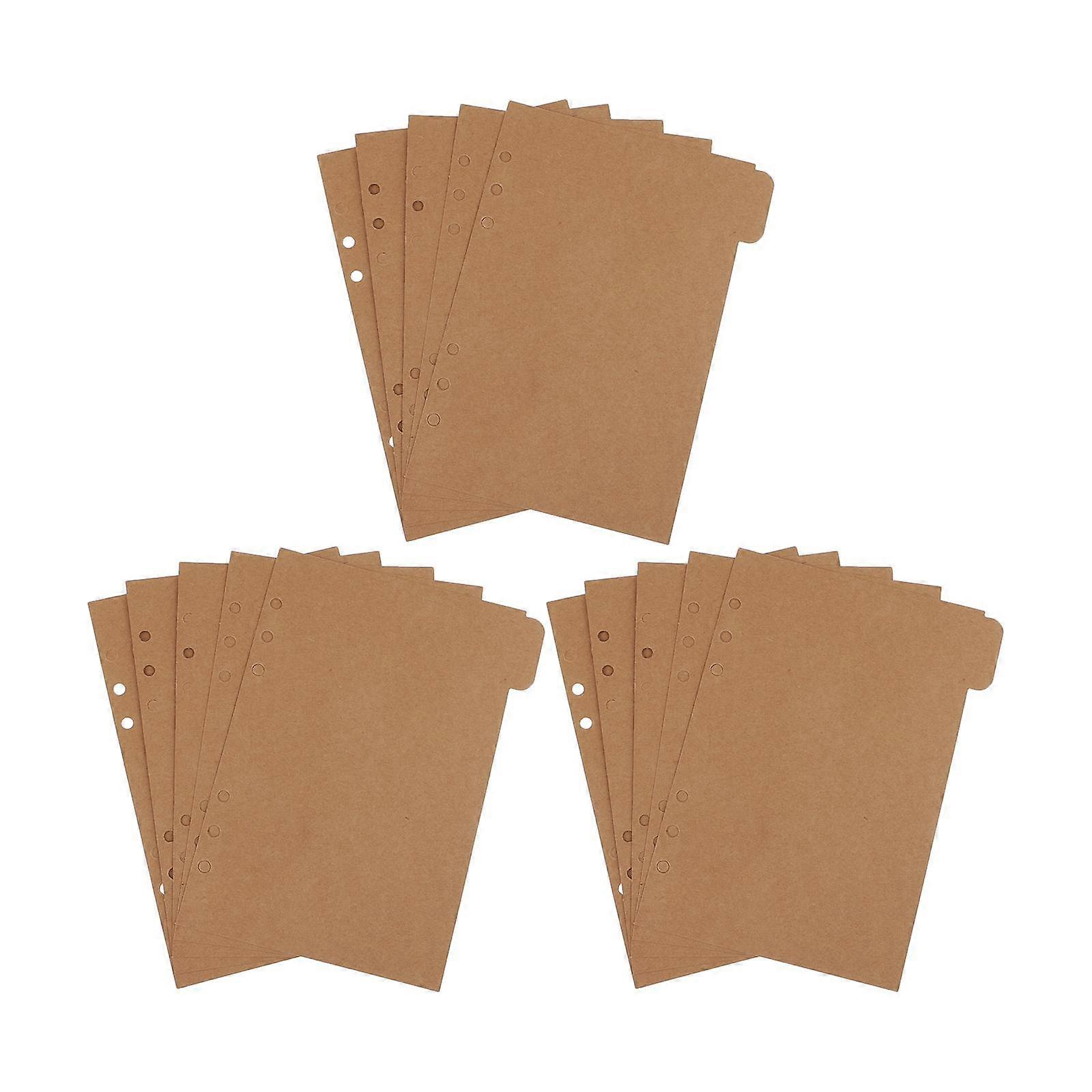 3x 5 Pieces 4 Hole Paper A5 Register Separator Insertable Index Tab