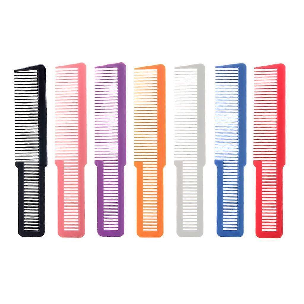 7Pcs 8" Barber Flattop Cutting Combs Plastic Static Free Brush