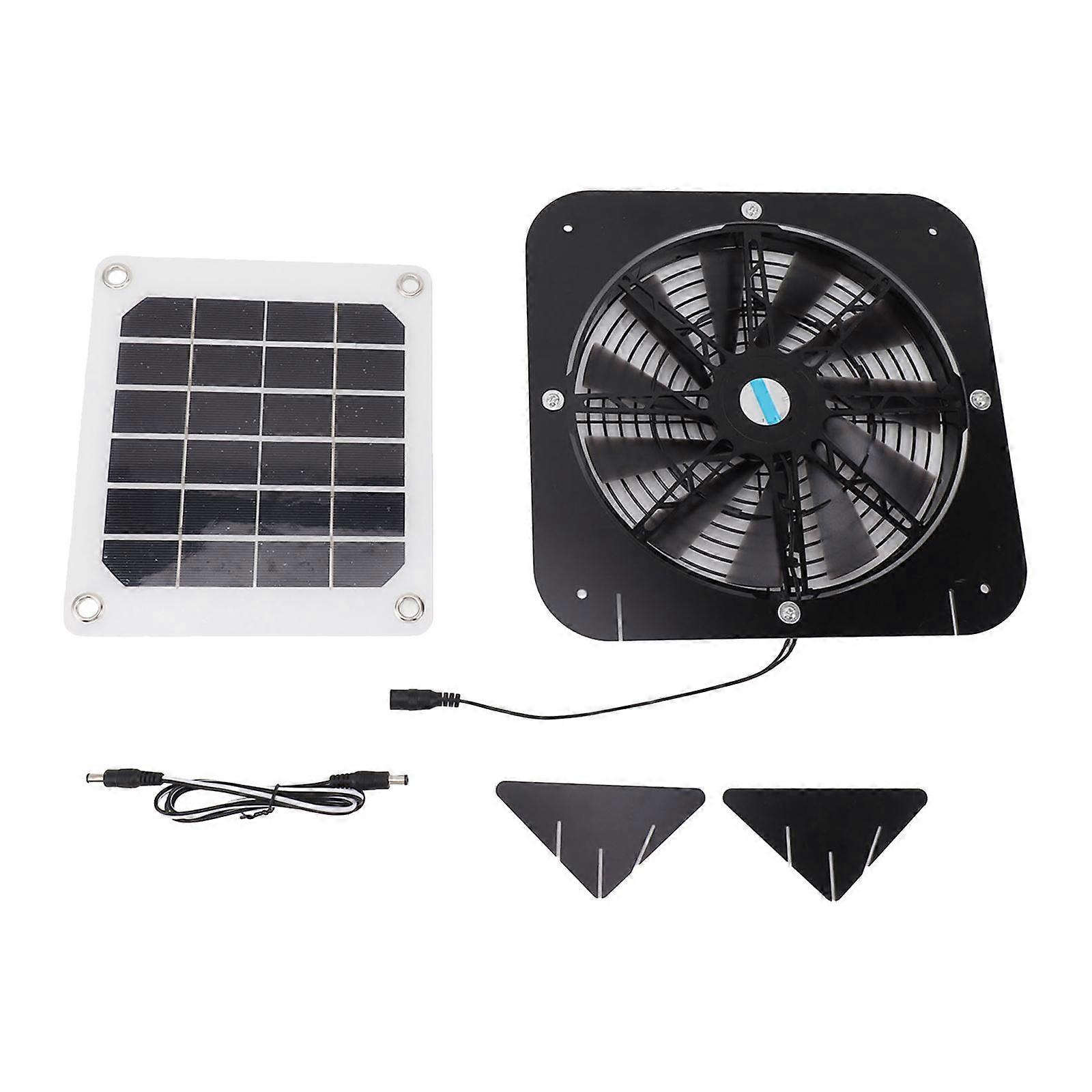 Ventilation Fans 20W Solar Powered Panel Fan for Pet Dog House Camping Sheds
