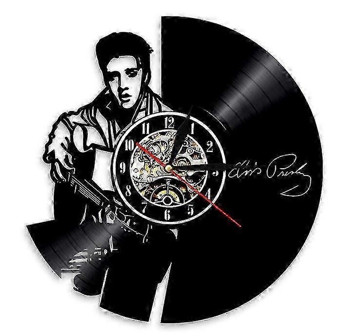 Elvis Vinyl Record Väggklocka, Retro Heminredning Väggklocka