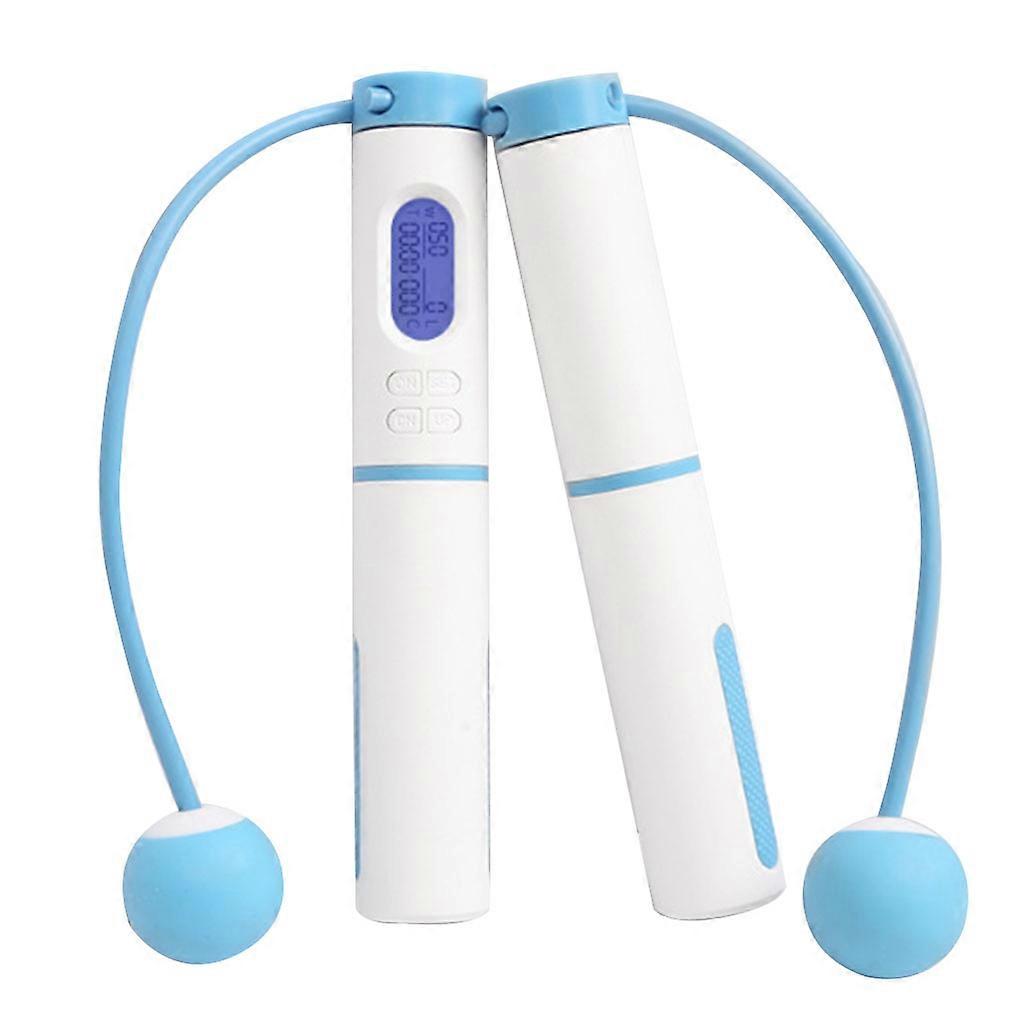 Cordless Electronic Skipping Rope Gym Crossfit Skipping Smart Jump Rope with LCD Screen Counting Speed Skipping Counter  Blue