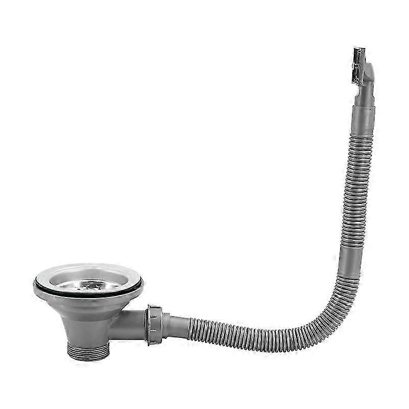 Stainless steel kitchen sink drain with square overflow 114 mm