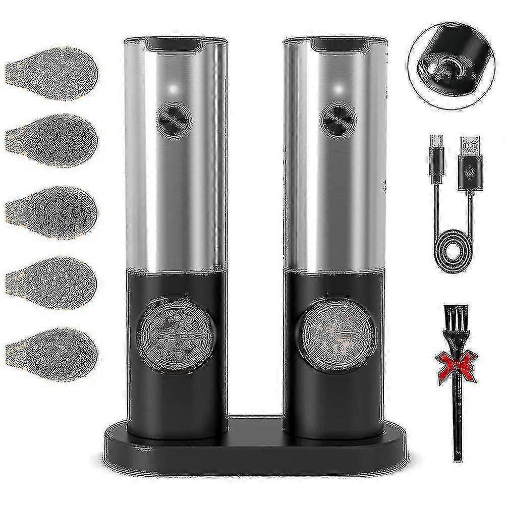 Oppladbart USB Elektrisk Salt- og Pepperkvernsett - Walkbee 786