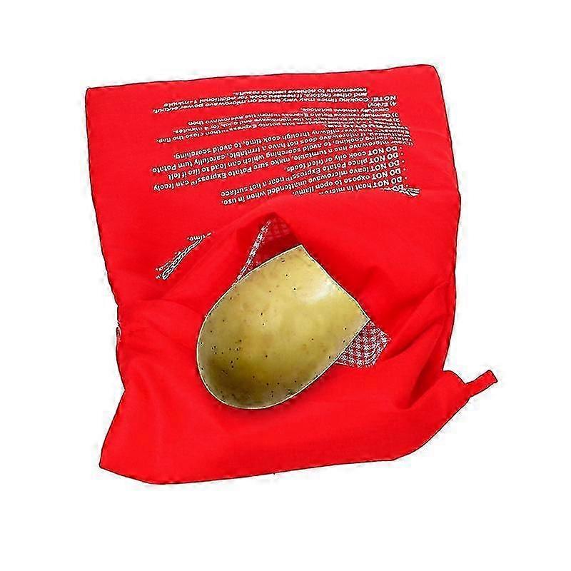 كيس بطاطس ميكروويف ، 2 حزمة من كيس طباخ الميكروويف القابل لإعادة الاستخدام كيس بطاطس كيس بطاطس مخبوز ، أحمر