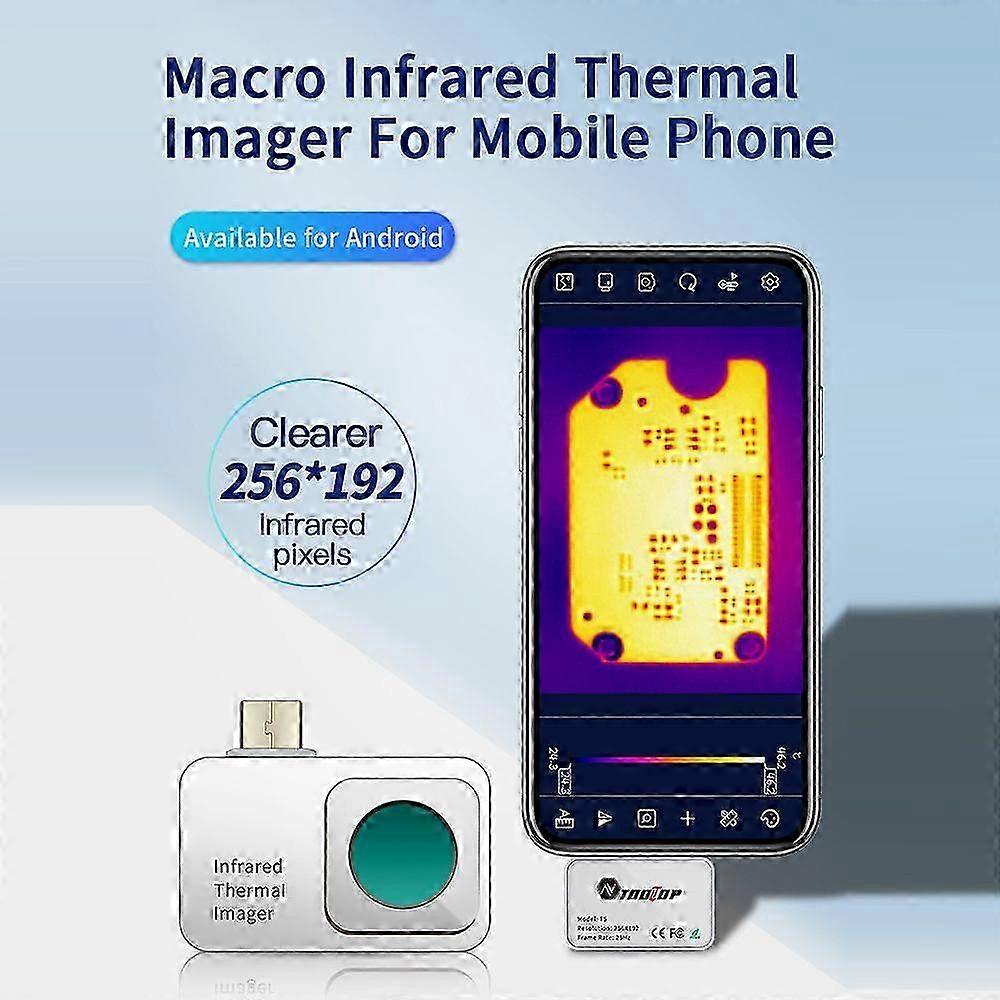 Portable Mobilephone Thermal Imager -15 To 600 Small Thermal Imaging Camera Support Maximum Minimum Center Temperature Measurement 6 Color Palette Mod