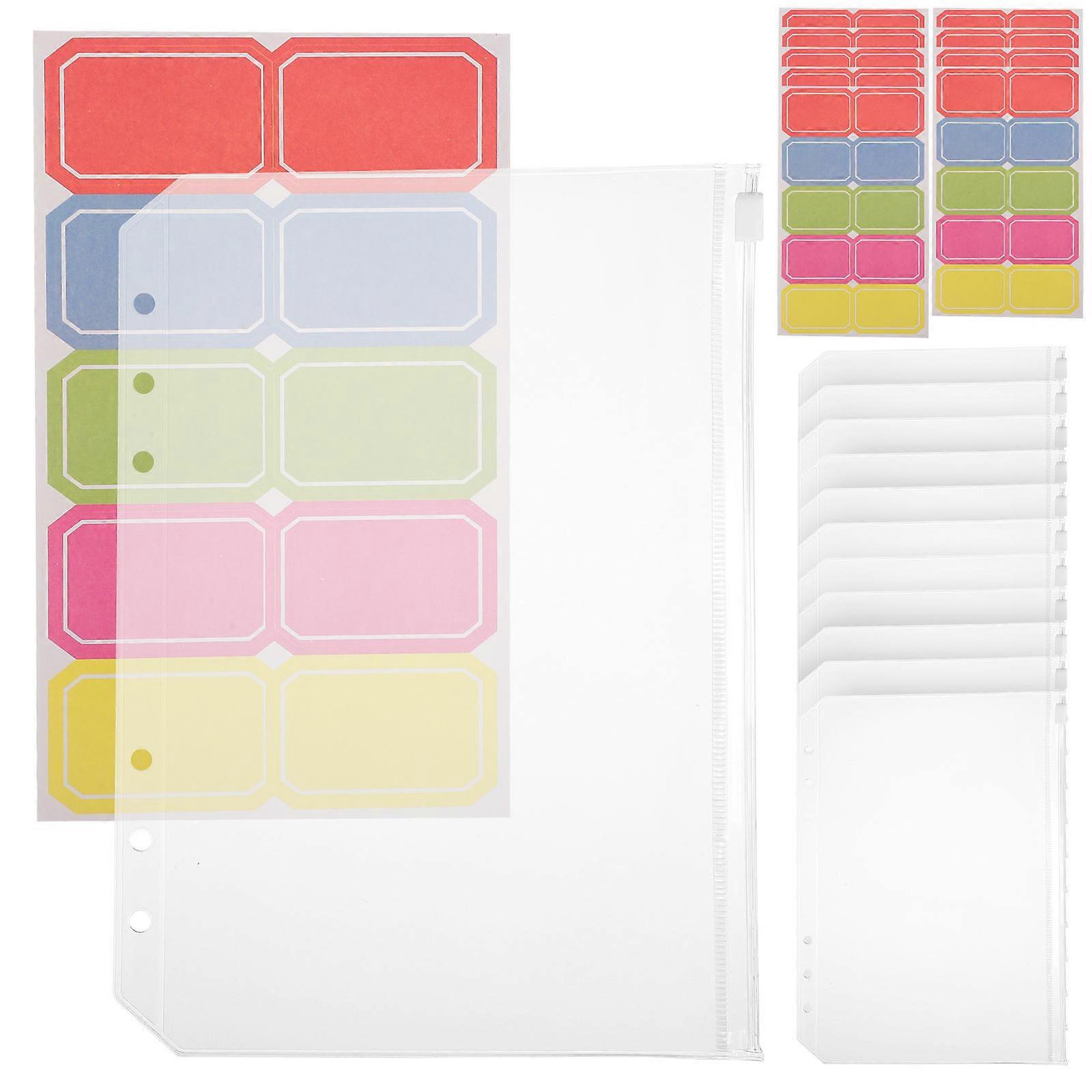12 Pack Binder Pouch with Zipper, Sticky Labels, Document Folders for Office, Home, Travel – Compact Lightweight Storage Bags