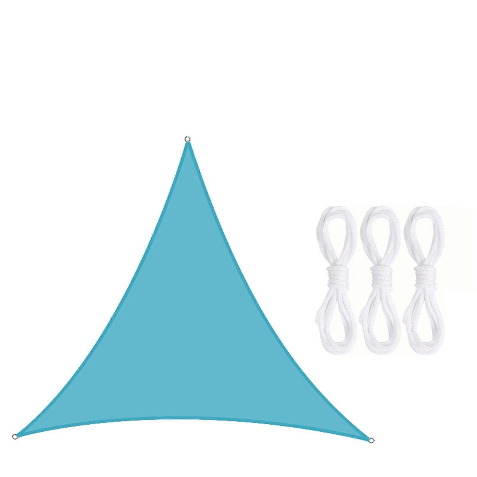 Sunshade Net UV Protection, Triangular Waterproof Shade Sail, Breathable With Ropes, 2.4m x 2.4m x 2.4m Sea Blue