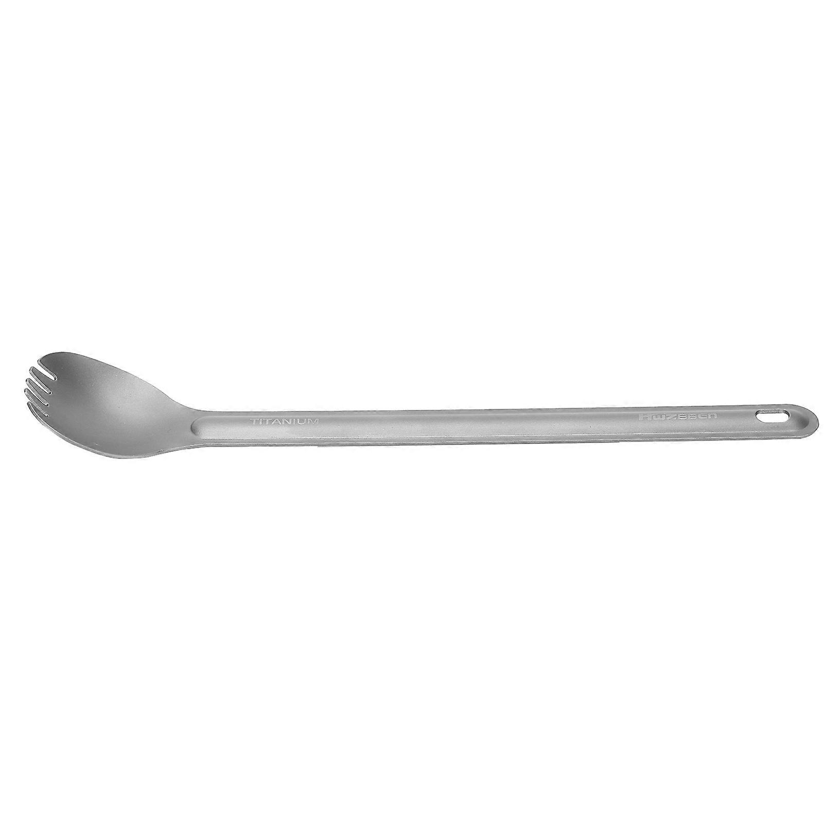 Lightweight Titanium Cutlery Set Long Handle Spoon Fork Spoon Set for Outdoor Camping
