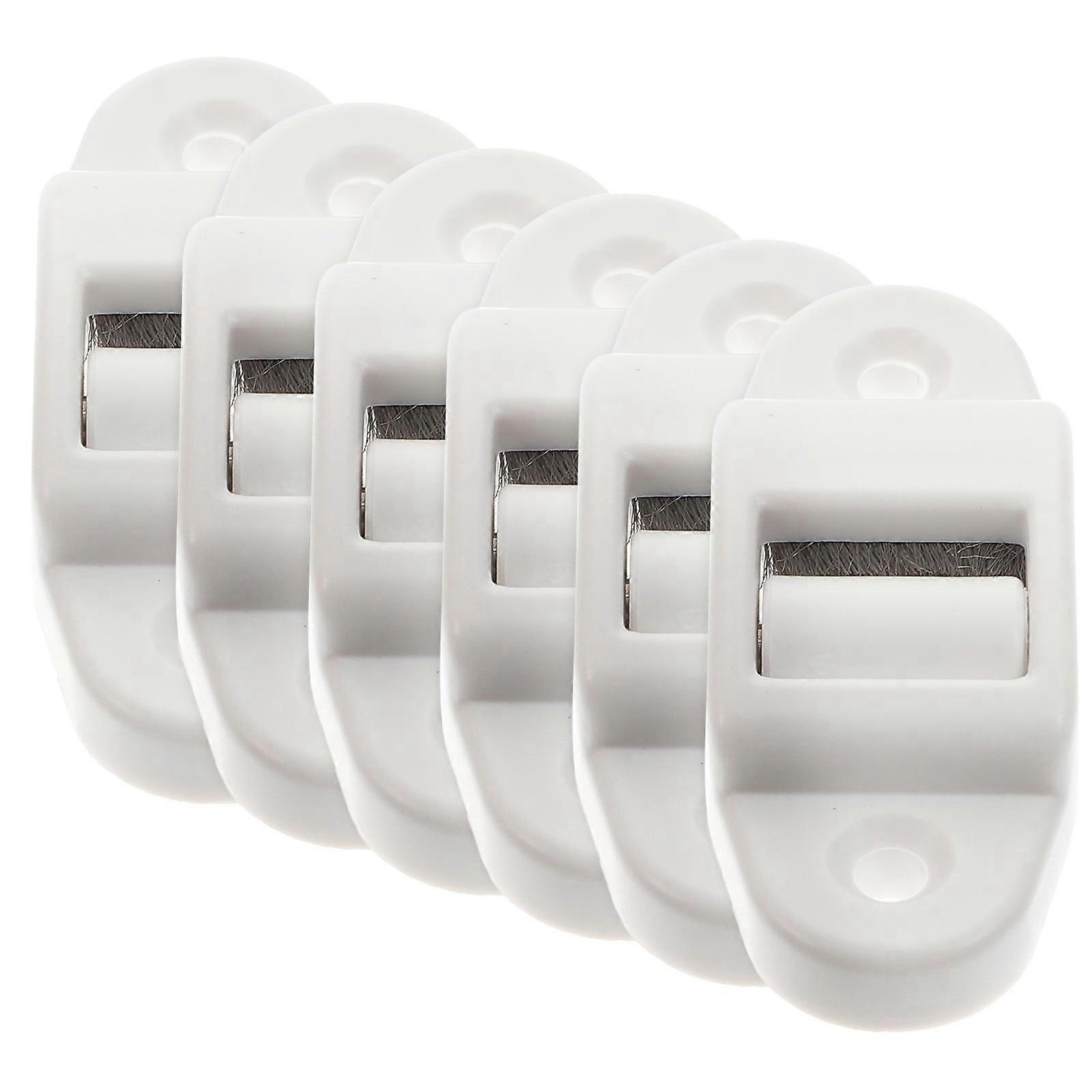 6pcs Surface Mounted Roller Shutter Belt Guide with Brush, Plastic Curtain Accessories for Friction Reduction, Heat Loss Prevention and Webbing Life