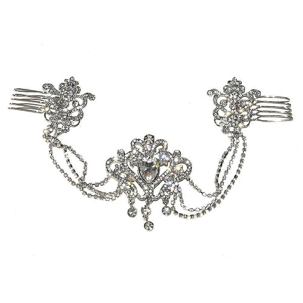 Silver Rhinestone Hair Comb for Wedding Party and Special Occasions with Zinc Alloy Material